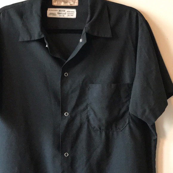 Black Snap Front Short Sleeve Shirt - Picture 3 of 7